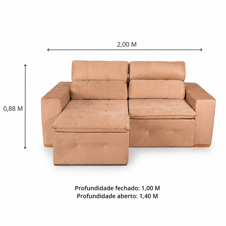 Sofá Retrátil/Reclinável 3 Lugares Isabela Inovaflex
