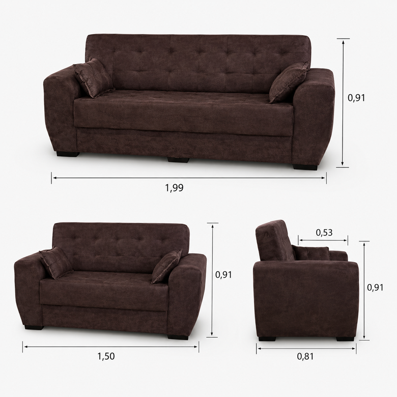 Conjunto de Sofás 3 e 2 Lugares Berlim Masterflex