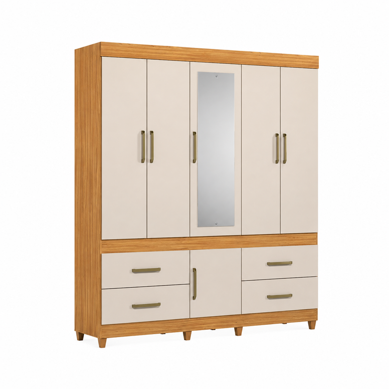 Guarda Roupa Casal 6 Portas 4 Gavetas Guarujá Demóbile