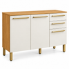 Balcão De Cozinha 100% MDF 120cm 3 Portas 2 Gavetas Carménère Ronipa