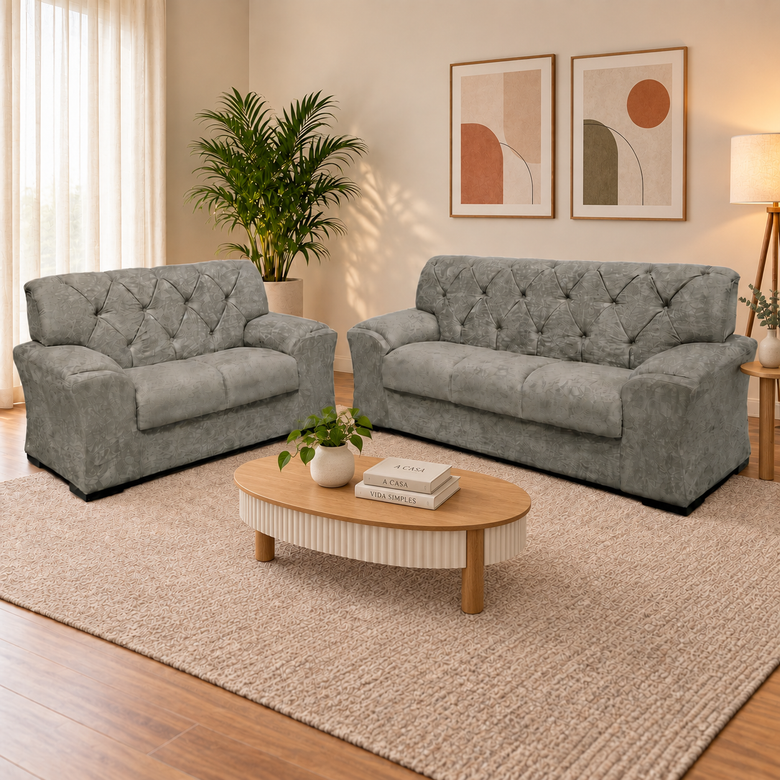 Conjunto De Sofá 2 e 3 Lugares Caribe Masterflex