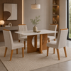 Conjunto De Mesa De Jantar 135X90cm Com 4 Cadeiras LJ Móveis