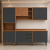 Cozinha Modulada 5 Peças 11 Portas 3 Gavetas Macadâmia Telasul