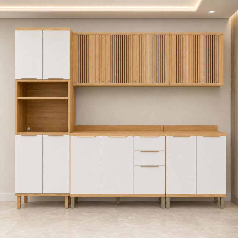 Cozinha Modulada 5 Peças 13 Portas 3 Gavetas Sauvignon Ronipa