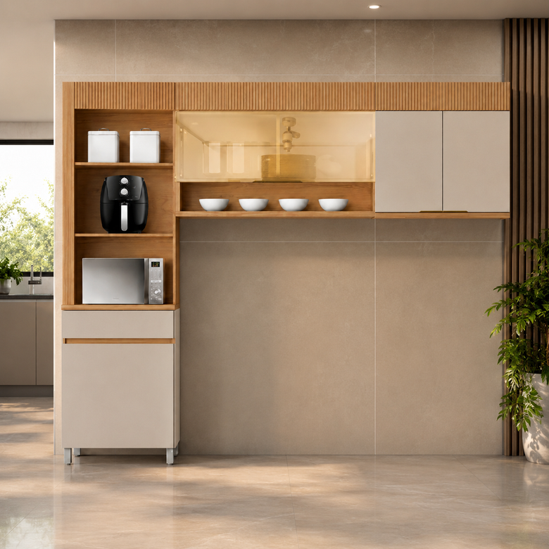 Cozinha Modulada 3 Peças 4 Portas 1 Gaveta Realeza Premium Nesher
