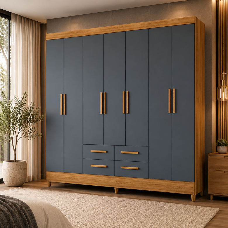 Guarda-Roupa Casal Florida 8 Portas 4 gavetas Moval