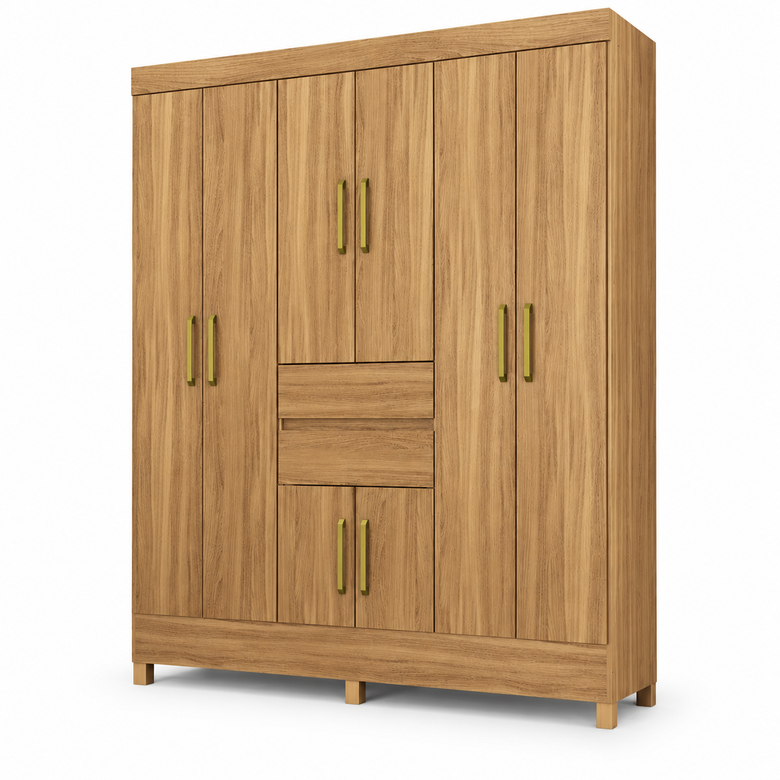 Guarda Roupa Casal 8 Portas 2 Gavetas Munique Demóbile