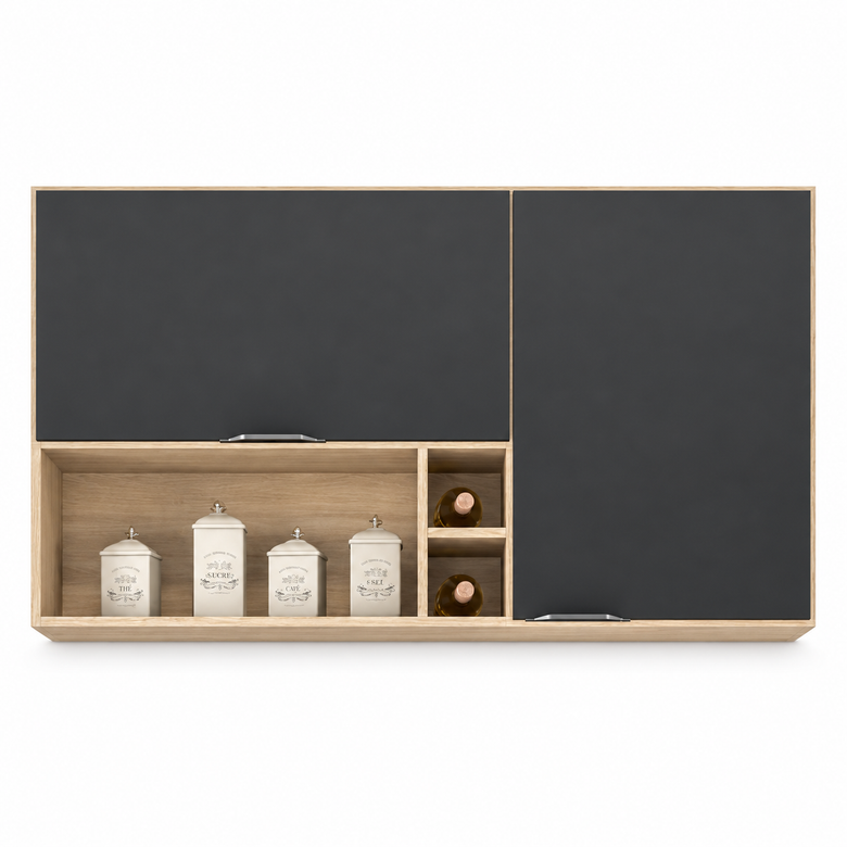 Armário Aéreo 120cm 2 Portas Com Nichos Firenze Demóbile