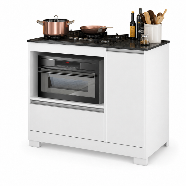 Balcão Cooktop Para Cozinha 1 Porta 1 Gaveta NT 3050 Notável