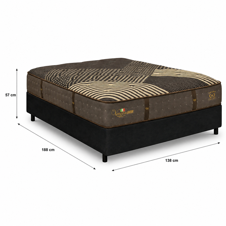 Cama Box Casal (Colchão + Base) Molas Ensacadas Veneza II Gazin