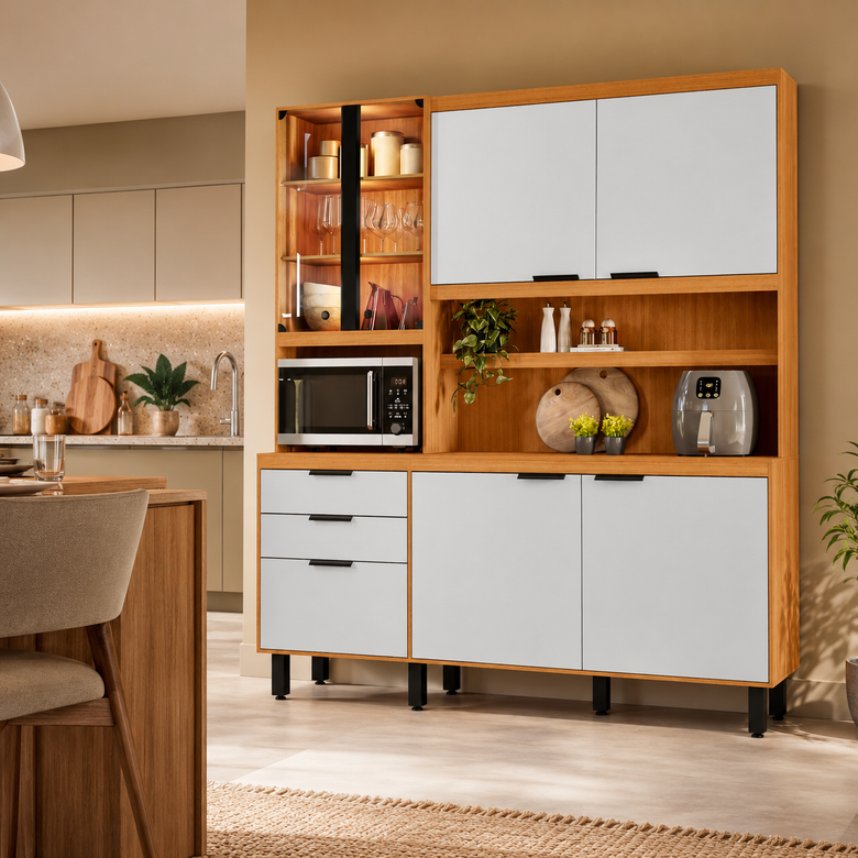 Cozinha Compacta 7 Portas 2 Gavetas Murano Poliman