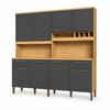 Cozinha Compacta 100% MDF 8 Portas 2 Gavetas Carbenet Prime Ronipa