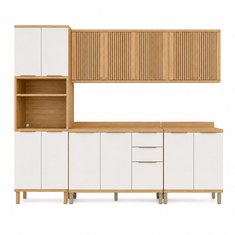 Cozinha Modulada 5 Peças 13 Portas 3 Gavetas Sauvignon Ronipa