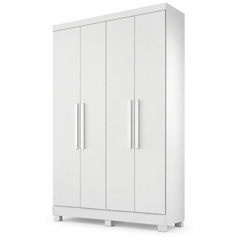 Guarda Roupa Solteiro 100% MDF 4 Portas 2 Gavetas Sergipe Bianchi