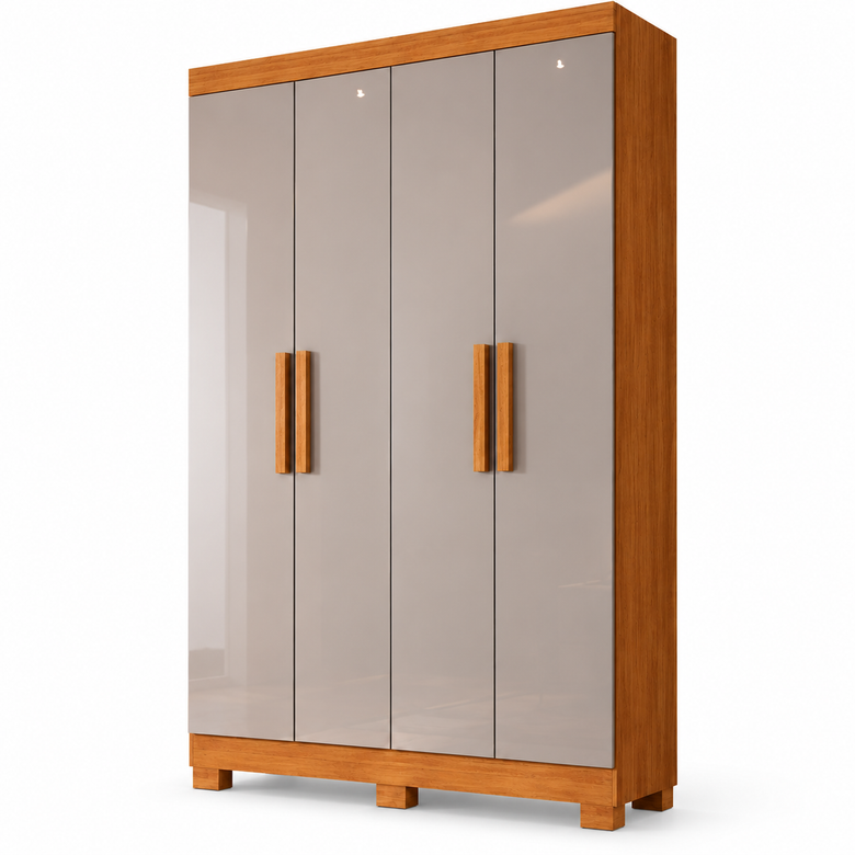 Guarda Roupa Solteiro 100% MDF 4 Portas 2 Gavetas Sergipe Bianchi