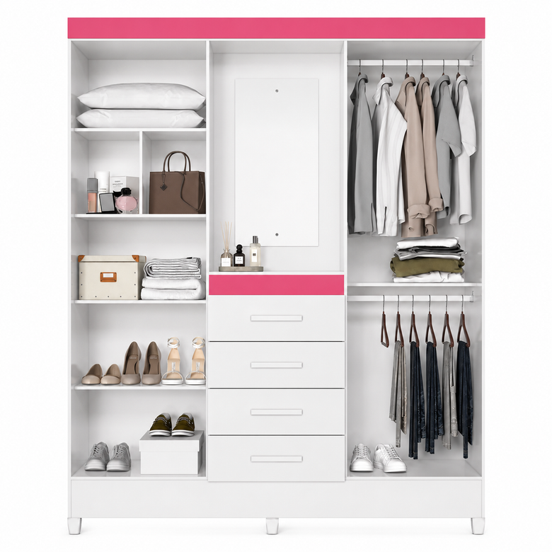 Guarda-Roupa Casal Atenas 4 Portas 4 Gavetas Moval