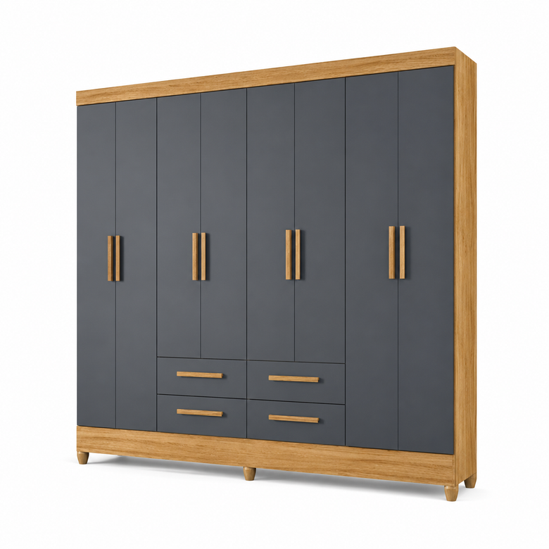 Guarda-Roupa Casal Florida 8 Portas 4 gavetas Moval