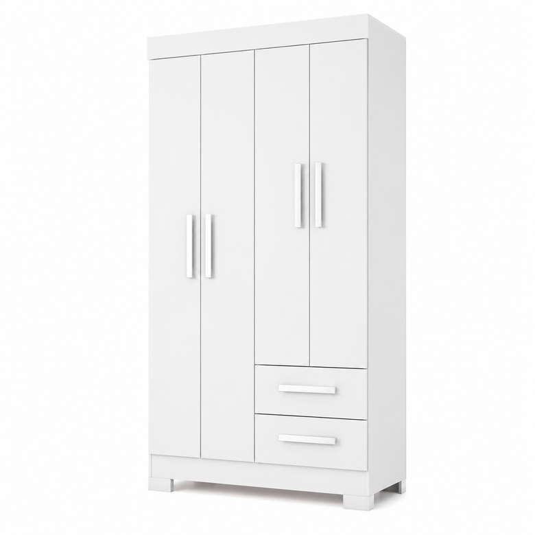 Guarda-Roupa Solteiro 4 Portas 2 Gavetas Nt6010 Notável Móveis