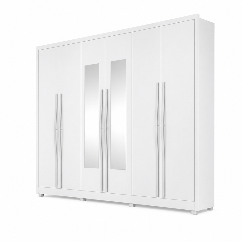 Guarda-Roupa Casal Robust com Espelho 6 Portas 6 Gavetas Novo Horizonte