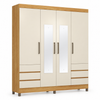 Guarda-Roupa Casal Com Espelho 4 Portas 6 Gavetas Roma Demóbile