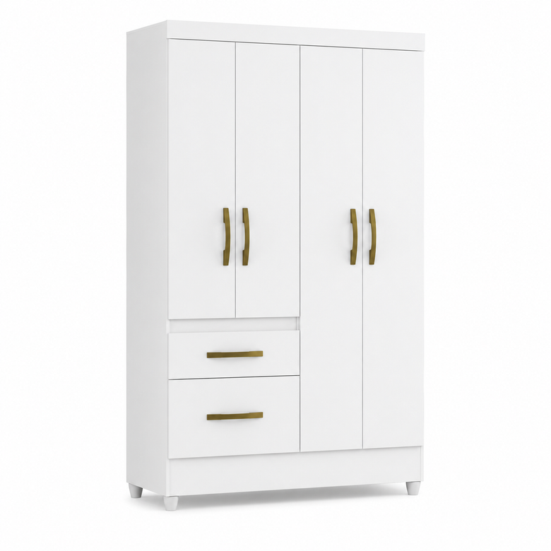 Guarda-Roupa Solteiro 4 Portas 2 Gavetas Madri Moval