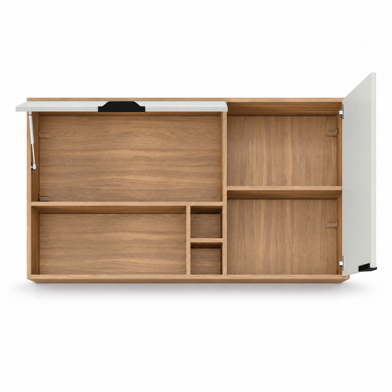 Armário Aéreo 120cm 2 Portas Com Nichos Firenze Demóbile