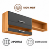Armário Aéreo Duplo 100% MDF 2 Portas 200Cm Carménère Ronipa