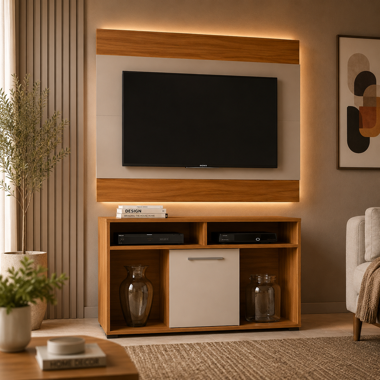 Conjunto Rack Com Painel Para TV até 43" Show Notável Móveis