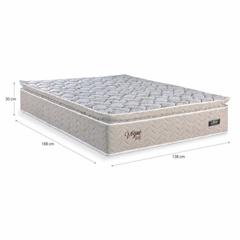 Colchão Casal D45 138x188 Vogue Ouro Design