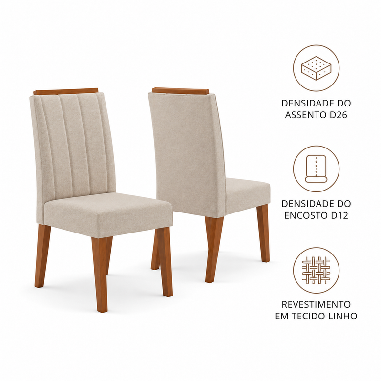 Conjunto 2 Cadeiras Safira Viero Movéis