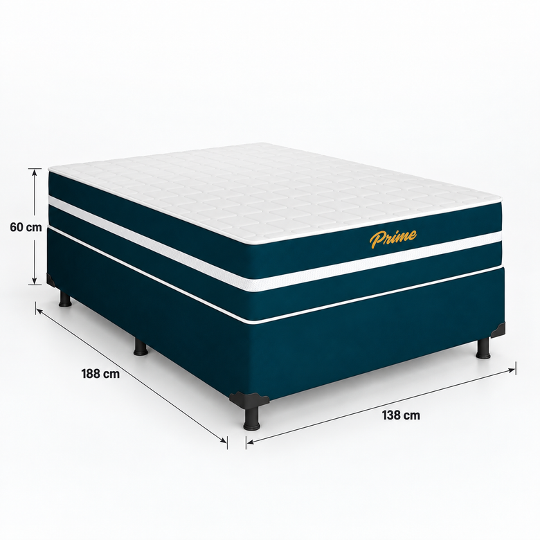 Cama Box Casal Molas ensacadas 138x188cm Prime Bacetto