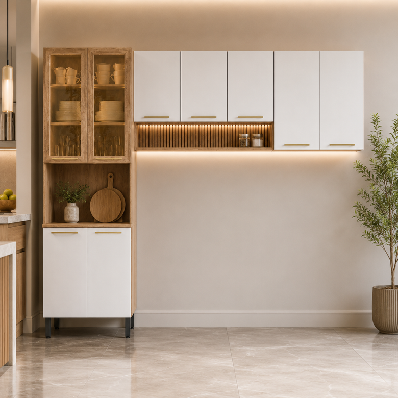 Cozinha Modulada 3 Peças 9 Portas Avelã Telasul