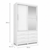 Guarda-Roupa Solteiro Buriti 2 Portas 6 Gavetas com Espelho Novo Horizonte