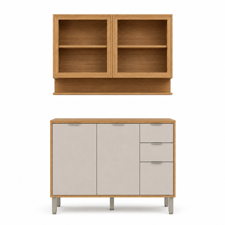 Cozinha Compacta MDF 5 Portas 2 Gavetas Colors Kits Paraná