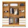 Guarda-Roupa Casal Com Espelho 4 Portas 6 Gavetas Roma Demóbile