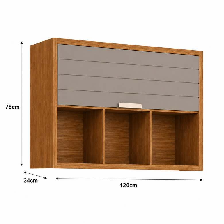 Armário Aéreo 120Cm 1 Portas Basculhante Eloise MGM
