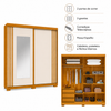 Guarda-Roupa Solteiro 100% MDF Com Espelho 2 Portas 3 Gavetas Athena ACP Móveis