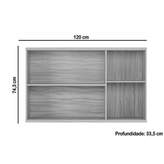 Armário Aéreo de Cozinha 3 Portas 120 Cm Sauvignon Ronipa