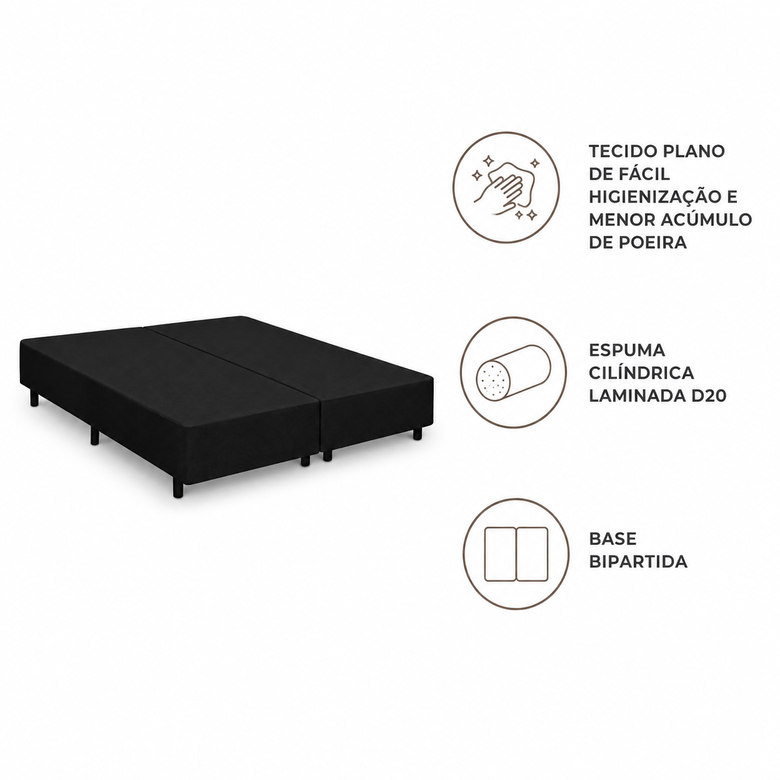 Base Bipartida Para Colchão Queen 158x198cm Gazin
