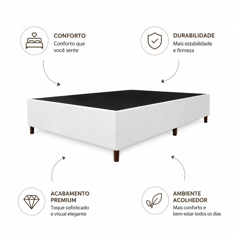 Base Para Cama Box Casal Universal 138x30cm Corino Bacetto
