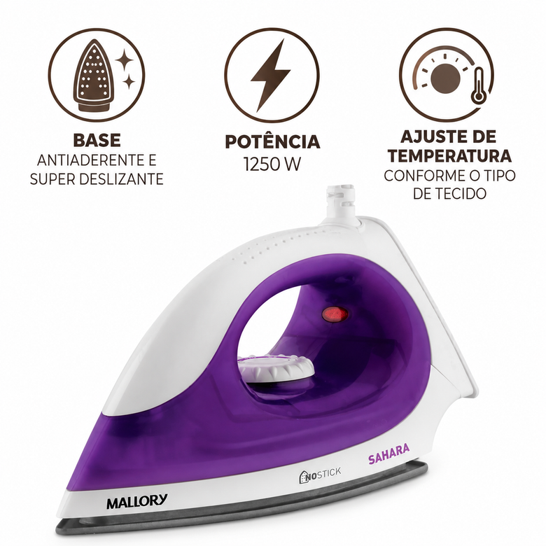 Ferro de Passar A Seco Sahara Mallory
