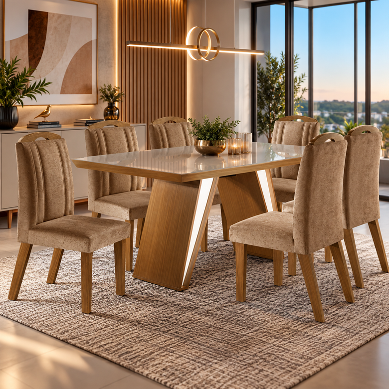 Mesa de Jantar 4 Lugares Ravena Lj Móveis