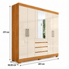 Guarda-roupa Casal 100% MDF 6 Portas 4 Gavetas Com Espelho Ópera Demóbile