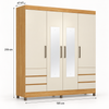 Guarda-Roupa Casal Com Espelho 4 Portas 6 Gavetas Roma Demóbile