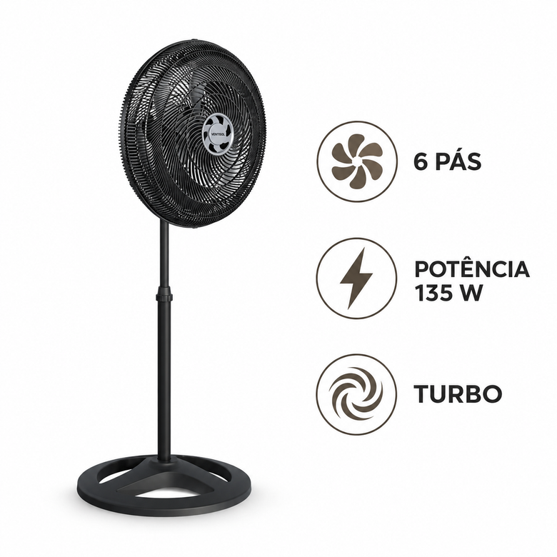 Ventilador De Coluna Ventisol Turbo 6 Pás 50cm