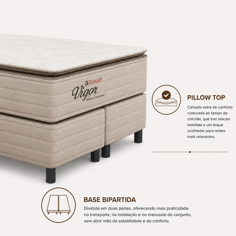Conjunto Box Queen 158x198 Vigor Topazio