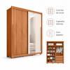 Guarda Roupa Solteiro Com Espelho 100% MDF 2 Portas 3 Gavetas 1.8 Moviment Caemmun