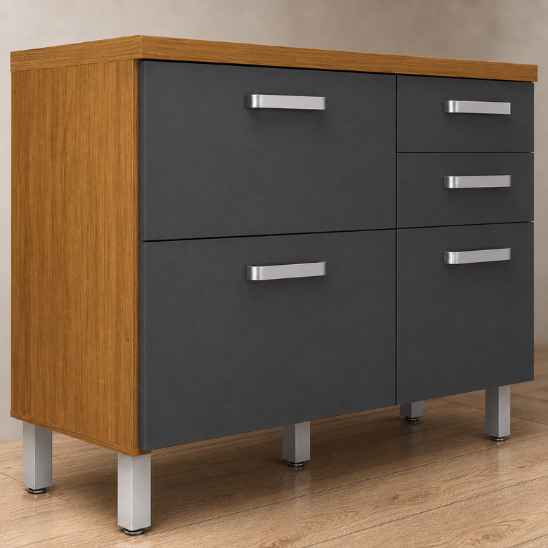 Cozinha Compacta 100% MDF 4 Portas 3 Gavetas Princesa Nesher