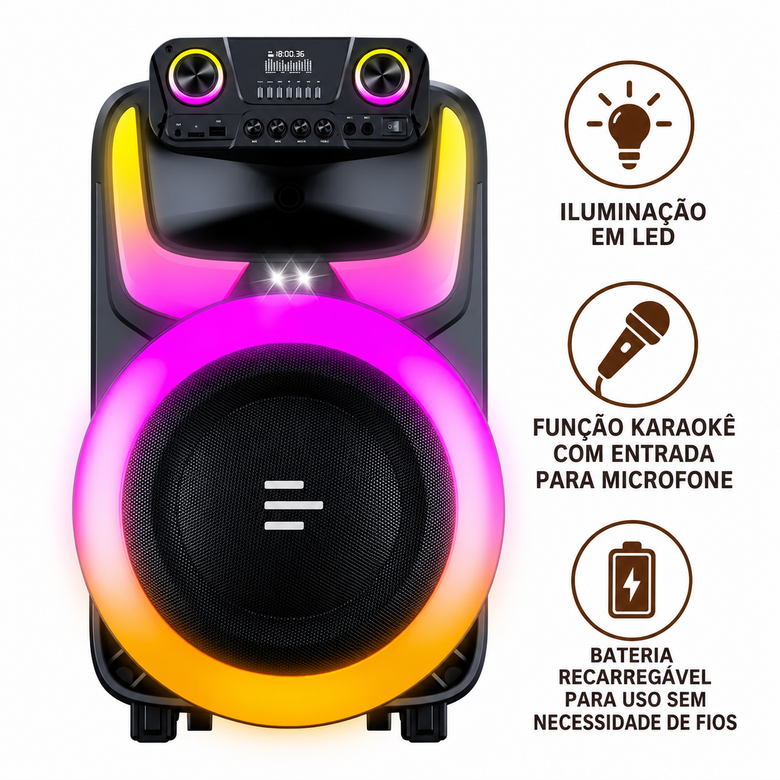 Caixa de Som Pulse SP408 600W com Bluetooth
