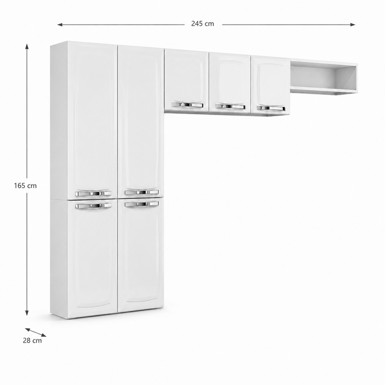 Cozinha Suspensa 3 Peças 7 Portas Rose Itatiaia